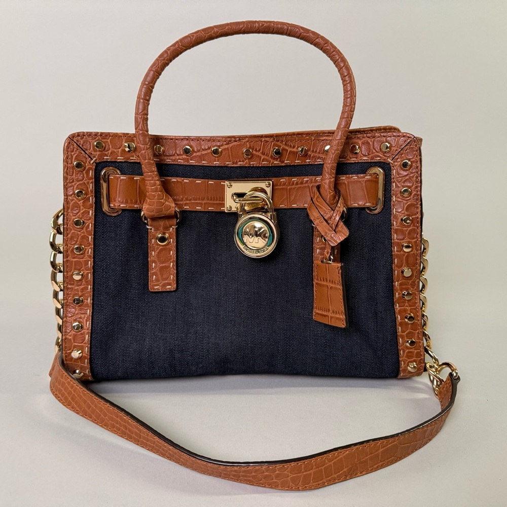 Michael Kors Brown and Denim Designer Handbag- Excellent Condition